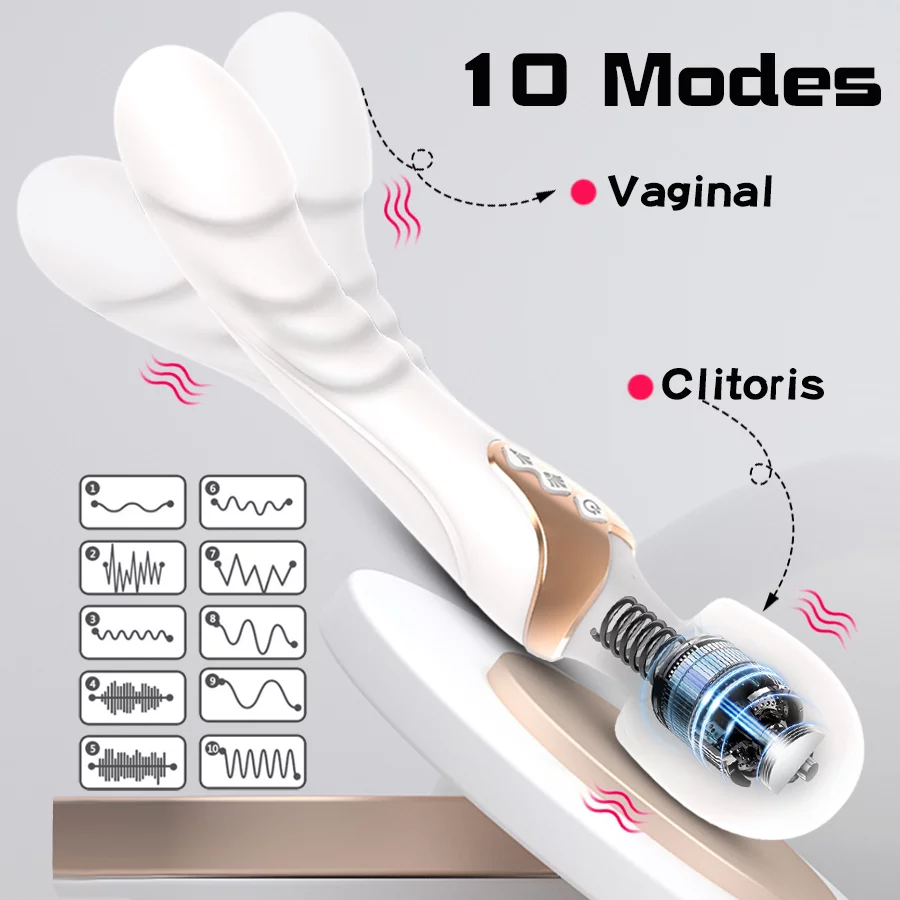 Accessoires de la tête de baguette magique 10 modes pour le clito vaginal