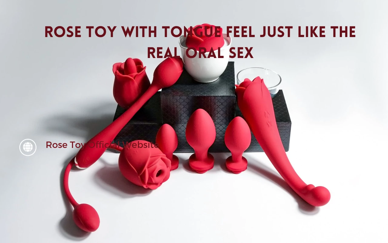 Roos speeltje met tong voelt net als de echte orale seks