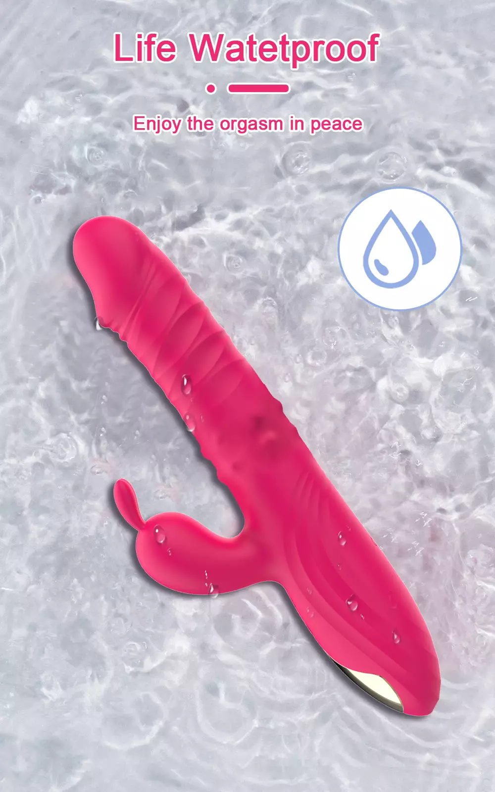 Gode de poussée avec vibrateur de clito imperméable à vie
