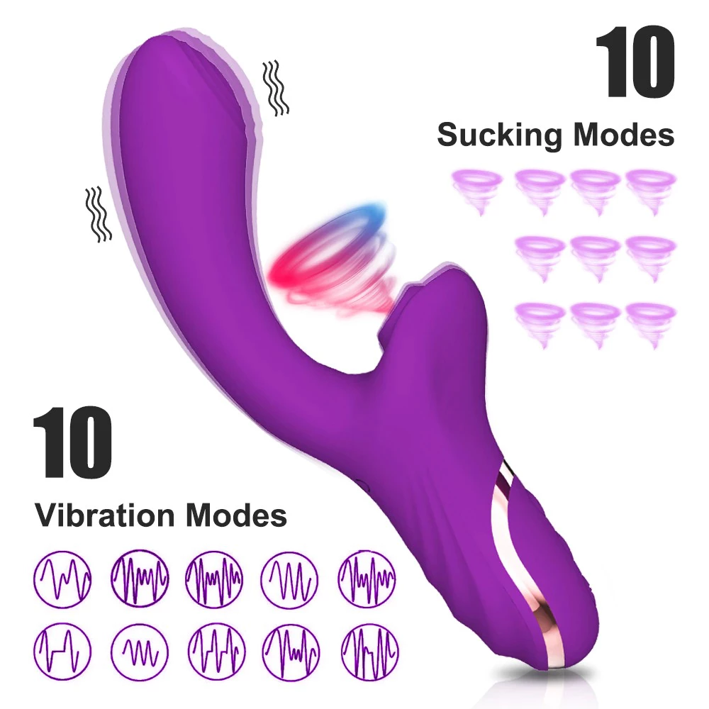 Vibrador conejo succionador de clítoris 10 modos de succión 10 modos de vibración