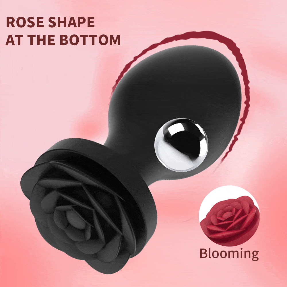 Black Rose Butt Plug vibrierend