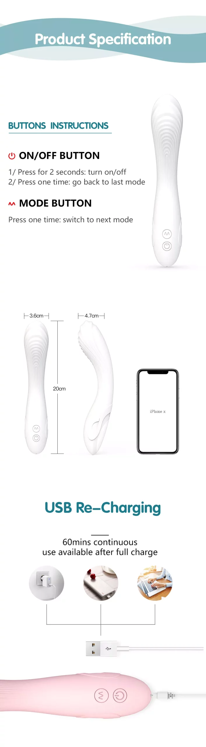 vibrador barato punto g especificaciones del producto