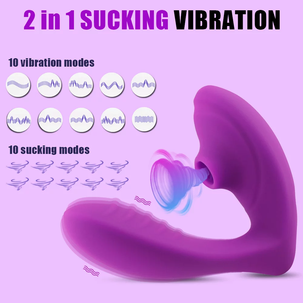 vibratore punto G curvo clitoride 2 in 1 succhiare