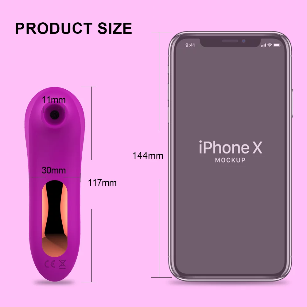 succionador de clítoris eléctrico tamaño del producto