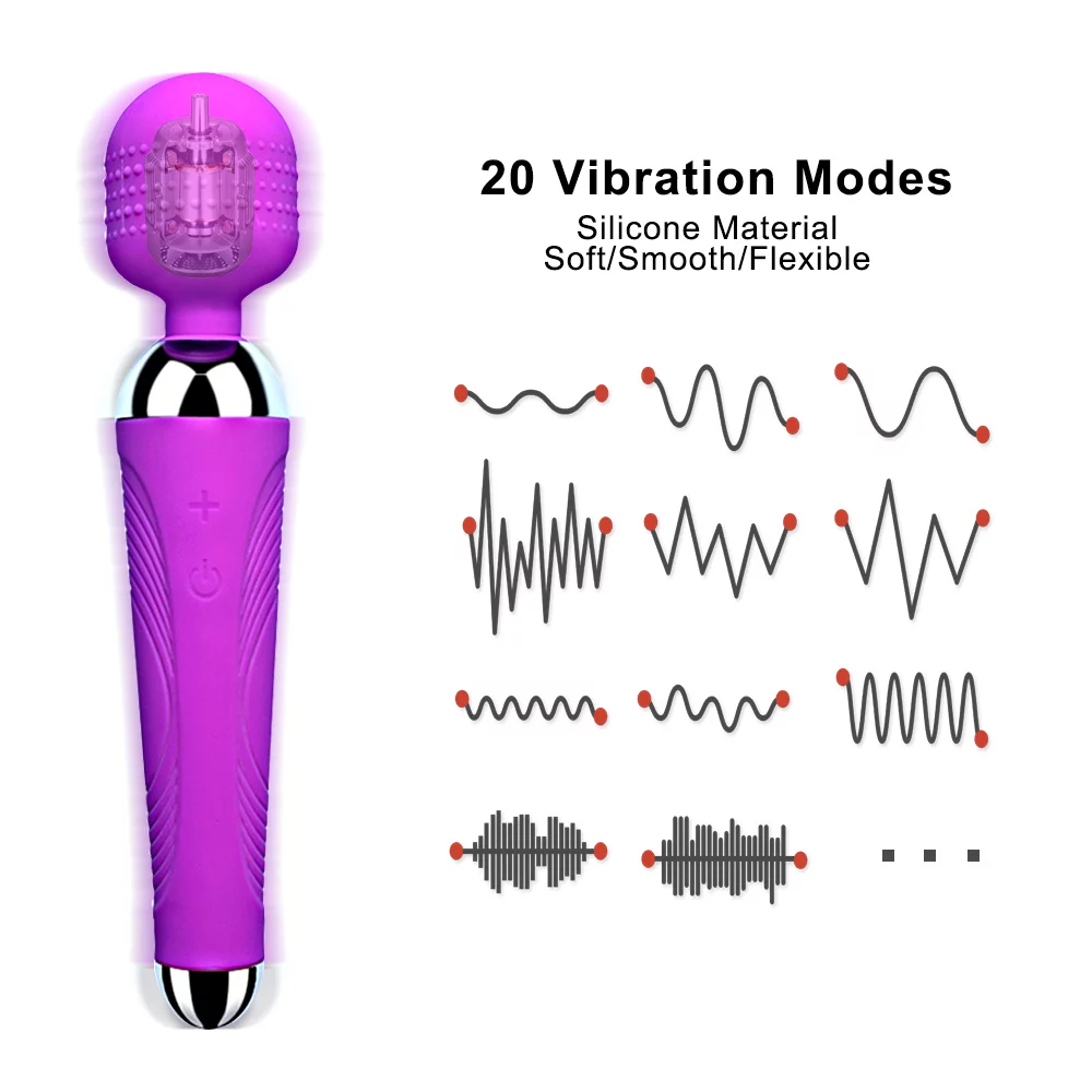 vibrador varita recargable 20 modos de vibración