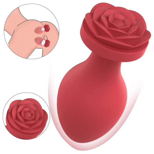 plug anale a forma di rosa per le donne
