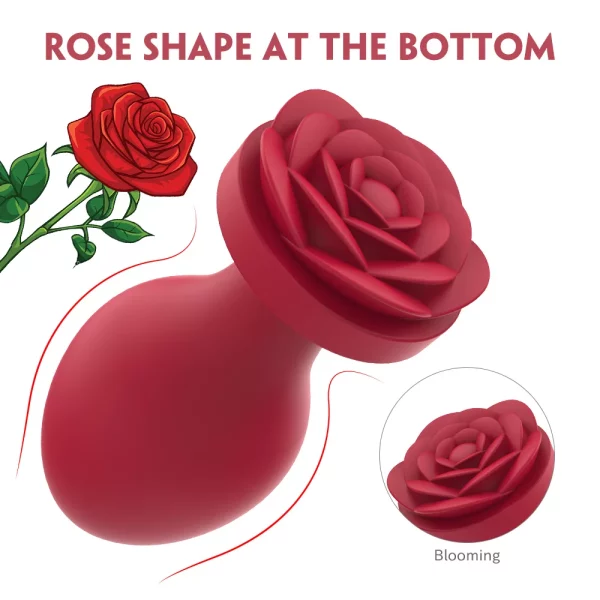 rose butt plug forme de rose au fond