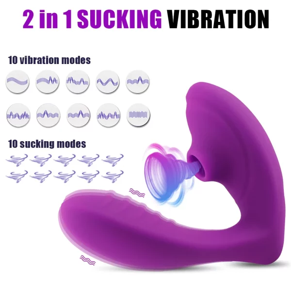 vibratore punto g spesso 2 in 1 vibrazione succhiante
